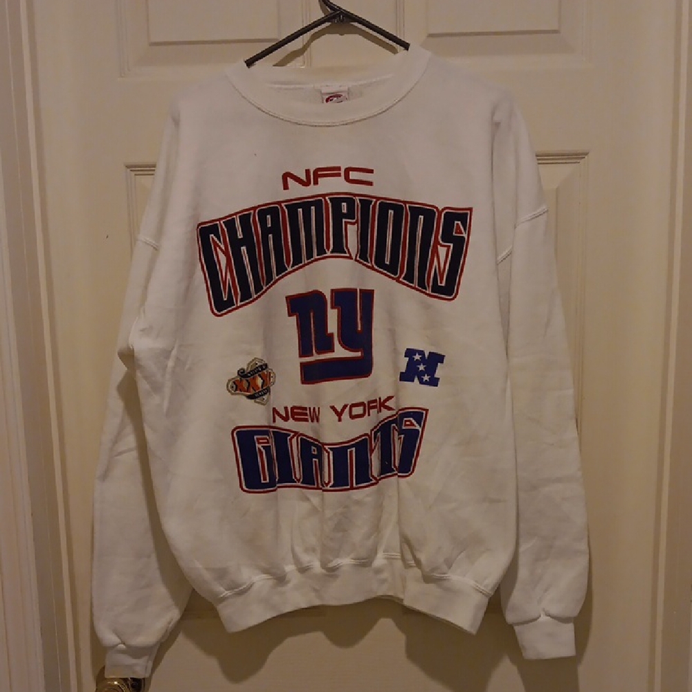 New York Giants NFC Champions White Crewneck Sweater